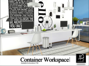 Sims 4 — Container Workspace by ALGbuilds — Container Workspace is an bright open and airy workspace. Your Sim can enjoy