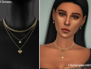 Sims 4 — Closure Necklace by christopher0672 — This is a simple set of 3 necklaces: 1 short mariner chain necklace, 1