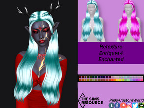 Sims 4 — Retexture of Enchanted hair by Enriques4 by PinkyCustomWorld — Beautiful long maxis match hairstyle with curtain
