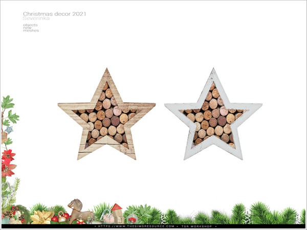Sims 4 — Christmas Decor 2021 - wood star by Severinka_ — Wood star From the set 'Christmas Decor 2021' Build / Buy