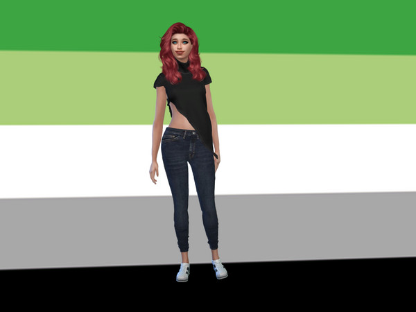 Sims 4 — Aromantic Pride Flag CAS Background by BribedParrot — Aromantic Pride Flag CAS Background For people who may