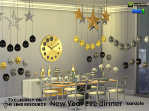 Sims 4 — New Year Eve dinner by kardofe — Dining room prepared to organise a brilliant and fun New Year's Eve dinner, in
