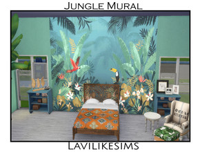 Sims 4 — Jungle Mural by lavilikesims — A beautiful nauturistic mural, perfect for bringing the outside in. Base Game