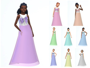 Sims 4 — ErinAOK Girl's Gown 1213 by ErinAOK — Girl's Formal/Party Gown 9 Swatches