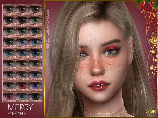 Sims 4 — LMCS Merry Eyes N45 (HQ) by VELYSEA — -2022 New Year Special -New Mesh -27 swatches -All Skin