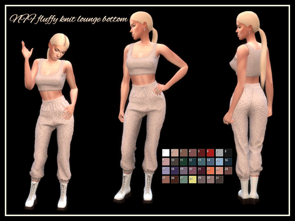Sims 4 — NFF fluffy knit lounge bottom by Nadiafabulousflow — Hi guys! This upload its a fluffy teddy bear like knit
