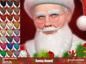 Sims 4 — Santa Beard by MSQSIMS — This Maxis Match Beard for Santa is available in 24 EA Colors and 1 Custom Color Pure