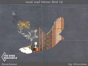 Sims 4 — Verdi Wall Mirror Bird V2 by Mincsims — Basegame Compatible 1 swatch