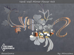 Sims 4 — Verdi Wall Mirror Flower 4x3 by Mincsims — Basegame Compatible 1 swatch
