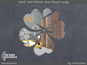 Sims 4 — Verdi Wall Mirror One Flower Large by Mincsims — Basegame Compatible 1 swatch