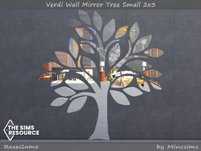 Sims 4 — Verdi Wall Mirror Tree Small 2x3 by Mincsims — Basegame Compatible 1 swatch