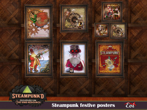 Sims 4 — Steampunked_ festive posters by evi — Festive steaming posters