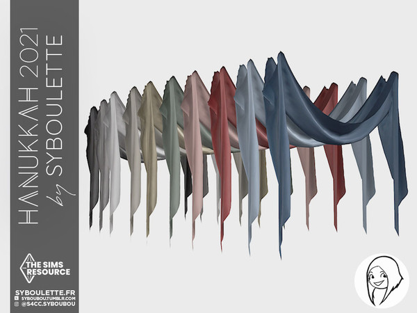 Sims 4 — Hanukkah 2021 - Drape medium by Syboubou — This is hanging drape hanging from the ceiling. Available for all 3