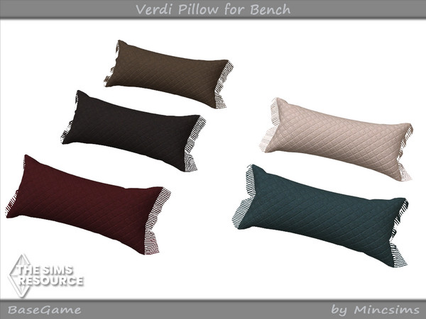 Sims 4 — Verdi Pillow for Bench by Mincsims — Basegame Compatible. 5 swatches