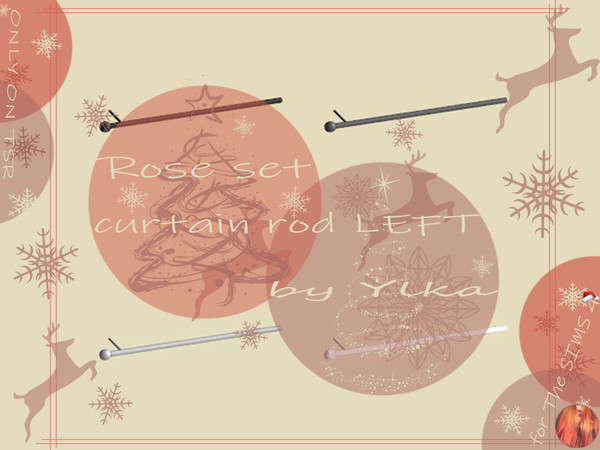 Sims 4 — [SJB] Rose set curtain rod L by Ylka by Ylka — This is the left side of your curtain rod. the set also includes