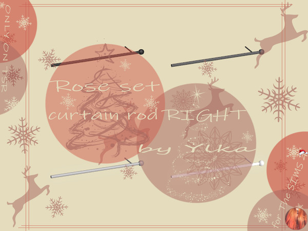 Sims 4 — [SJB] Rose set curtain rod R by Ylka by Ylka — This is the right side of your curtain rod. the set also includes