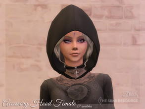 Sims 4 — Accessory Hood Female by Dissia — Accessory hood for female sims Available in 47 swatches