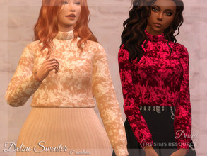 Sims 4 — Deline Sweater by Dissia — Turtleneck tucked in sweater Available in 47 swatches