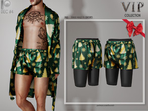 Sims 4 —  [PATREON]  (Early Access) XMAS MALE PJ (SHORT) P80 by busra-tr — 10 colors Adult-Elder-Teen-Young Adult For