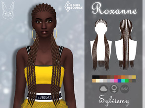 Sims 4 — Roxanne Hairstyle by Sylviemy — Long braids New Mesh Maxis Match All Lods Base Game Compatible Hat Compatible