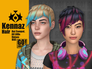 Sims 4 — Kennaz Hair by GoAmazons — >Base game compatible unisex hairstyle >Hat compatible >From Teen to Elder