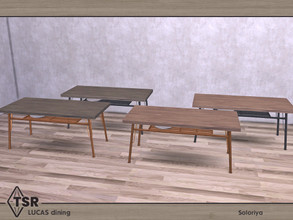 Sims 4 — Lucas Dining. Dining Table by soloriya — Dining table with plates. Part of Lucas Dining set. 4 color variations.