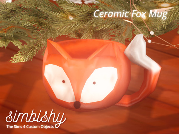 Sims 4 — Ceramic Fox Mug by simbishy — This is my coffee mug in real life! Was looking for something to make and well, I