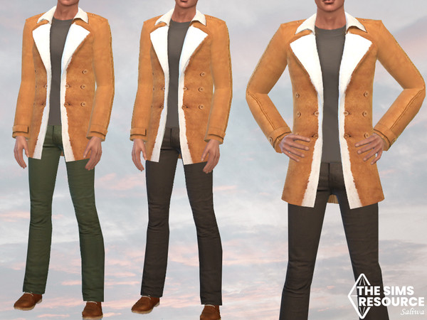 Sims 4 — Men Suet Coat Outfit with Chinos by saliwa — Men Suet Coat Outfit with Chinos 
