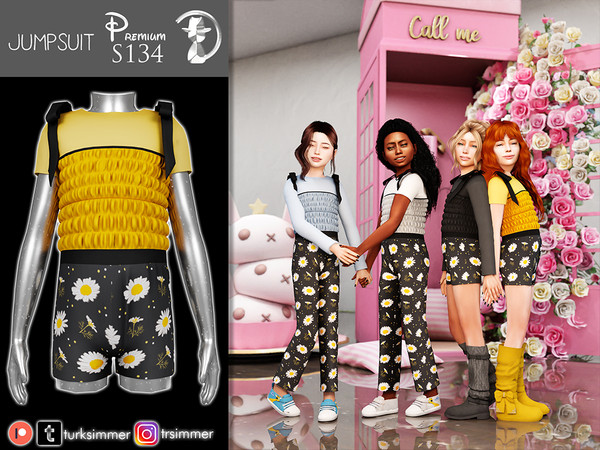 Sims 4 — [PATREON] (Early Access) Jumpsuit S134 by Daph's — 10 Swatches Compatible with HQ mod Works with all of skins