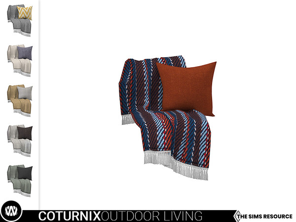 Sims 4 — Coturnix Blanket with Cushion by wondymoon — - Coturnix Outdoor Living - Blanket with Cushion - Wondymoon|TSR -