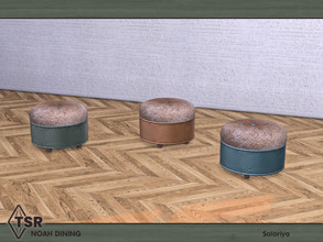 Sims 4 — Noah Dining. Pouf by soloriya — Round pouf. Part of Noah Dining set. 3 color variations. Category: Comfort -