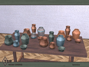 Sims 4 — Noah Dining. Vases by soloriya — Five vases in one mesh. Part of Noah Dining set. 4 color variations. Category: