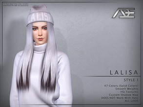 Sims 4 — Lalisa Style 1 (Hairstyle) by Ade_Darma — Lalisa Hairstyle - Style 1 Dual tone strands and Beanie Colors can be