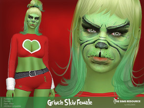 Sims 4 — Grinch Skin Female by MSQSIMS — This Female Grinch Skin is a standalone and for Teen-Elder suitable. You can