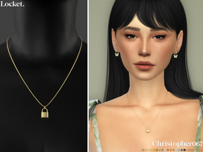 Sims 4 — Locket Necklace by christopher0672 — This is a simple medium-length padlock pendant chain necklace. I have had a
