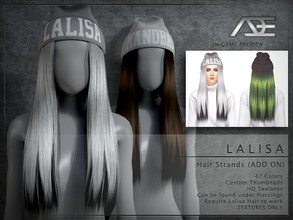 Sims 4 — Lalisa Hair Strands (Add On) by Ade_Darma — Lalisa Hair Strands ADD ON (Textures Only) This is an Add On for