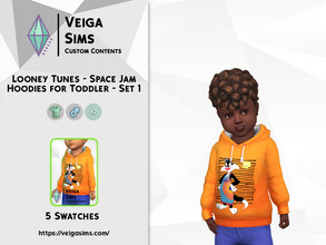 Sims 4 — Looney Tunes Space Jam Hoodies for Toddler - Set 1 by David_Mtv2 — Available in 5 swatches for toddler only. -