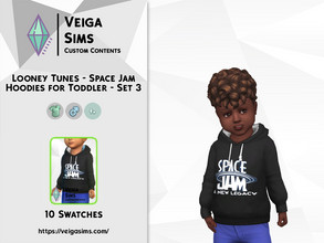 Sims 4 — Looney Tunes Space Jam Hoodies for Toddler - Set 3 by David_Mtv2 — Available in 10 swatches for toddler only. -