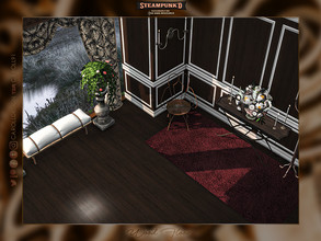 Sims 4 — Steampunked Wood Floor by Caroll912 — A 4-swatch smooth, glossy wood floor in dark shades of brown. Suitable for
