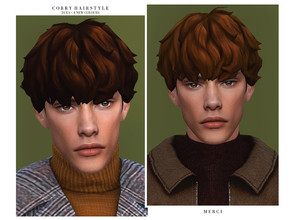 Sims 4 — Corry Hairstyle by -Merci- — New Maxis Match Hairstyle for Sims4. -24 EA and 4 New Colours. -For male,