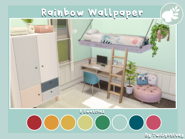 Sims 4 — Rainbow - Wallpaper by twilightevey — Rainbow Walls best for any household! 