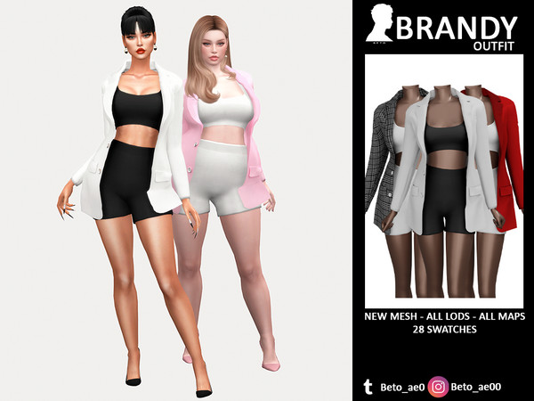 Sims 4 —  Brandy (Outfit) by Beto_ae0 — Formal attire for women, hope you like it - 28 colors - Adult-Elder-Teen-Young
