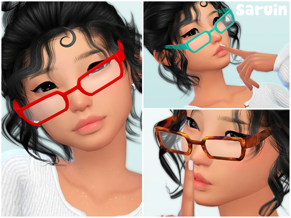 Sims 4 — Wonky Glasses by Saruin — Cute glasses! Slanted to one side, a bit wonky. 20+ Colors HQ Compatible Base Game