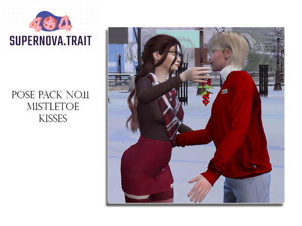 Sims 4 — Mistletoe Kisses Pose Pack by supernovatrait — Hello! Today I'm sharing a Mistletoe Pose Pack, inspired by the