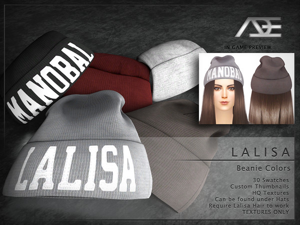 Sims 4 — Lalisa Beanie Colors (Textures Only) by Ade_Darma — Lalisa Beanie Colors ADD ON (Textures Only) This is an Add