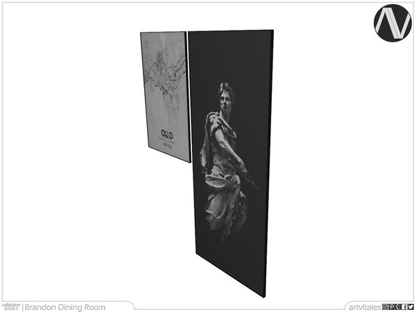 Sims 4 — Brandon Double Big Paintings by ArtVitalex — Dining Room Collection | All rights reserved | Belong to 2021