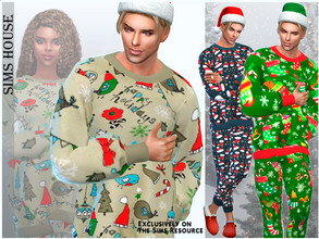 Sims 4 — Men's pajamas New Year's by Sims_House — Men's pajamas New Year's 10 color options. Men's New Year's pajamas