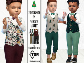 Sims 4 — Christmas Vest Outfit - Needs EP Seasons by Pelineldis — A great christmas outfit with vest for toddler boys in
