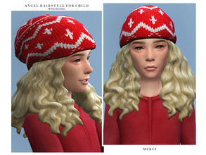 Sims 4 — Angel Hairstyle for Child by -Merci- — New Maxis Match Hairstyle for Sims4. -15 EA Colours. -Unisex. -Base Game