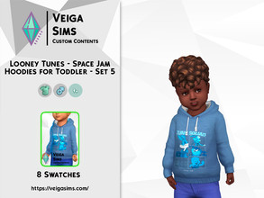 Sims 4 — Looney Tunes Space Jam Hoodies for Toddler - Set 5 by David_Mtv2 — Available in 8 swatches for toddler only. -